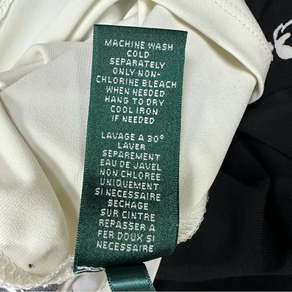 Lauren Ralph Lauren Black and White Side Ruched Dress Women's Size 4P - Picture 12 of 14